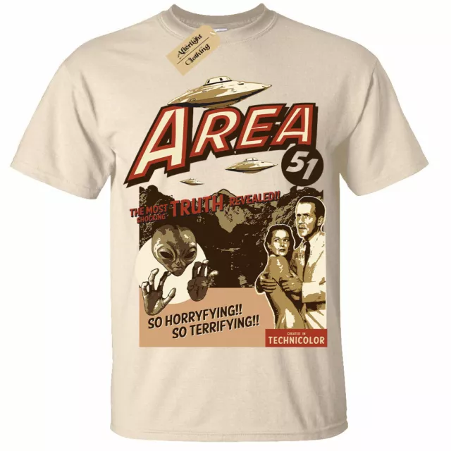 Area 51 T-Shirt Divertente Alieni UFO Cospirazione Maglietta da Uomo