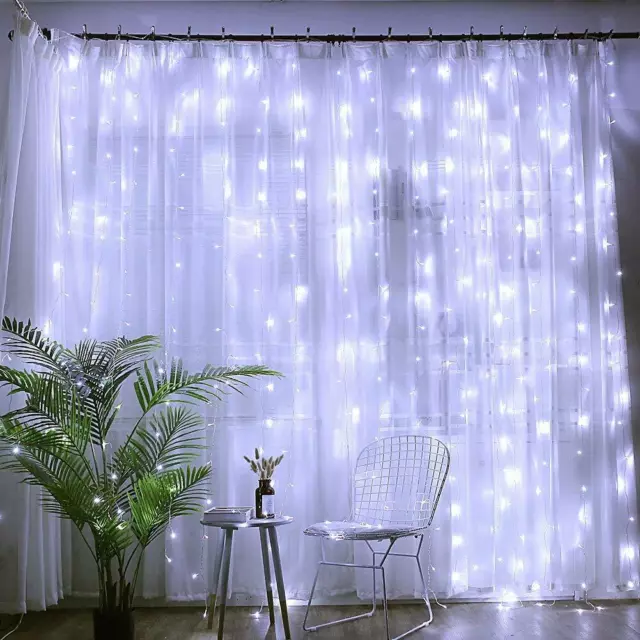 6M*3M LED Curtain String Fairy Lights for Wedding Bedroom Indoor Party Garden
