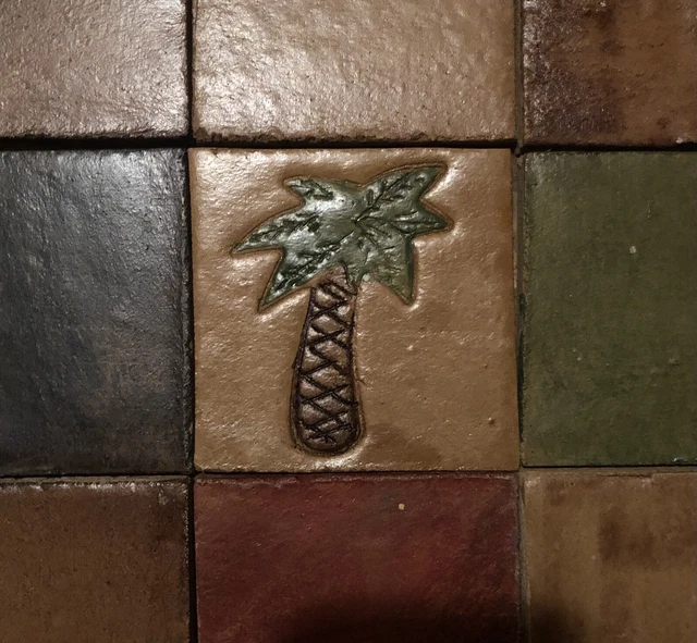 4x4 Palm Tree Decoration Accent Fireplace Kitchen Tile by Cottage Craft Tile