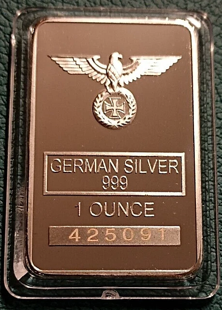 Lingot 1 OUNCE GERMAN SILVER 999 Numéroté