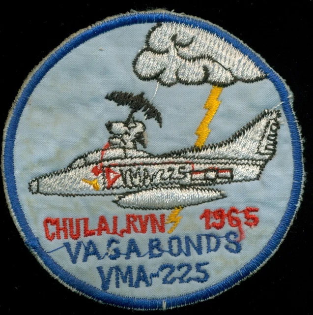 USMC VMA-225 VMFA-225 Chu Lai Air Base 1965 Snoopy Vietnam Patch $2.00
