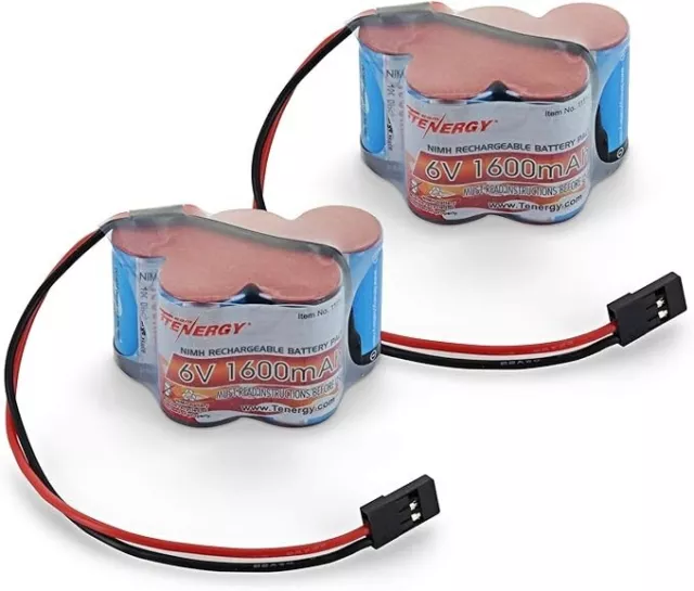 Tenergy 2 Pack 6V 1600mAh Hump NiMH Battery Pack w/ Hitec Connector for RC Car