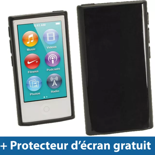 Noir Étui Housse Case TPU pour Nouveau Apple iPod Nano 7ème Génération 7G 16GB