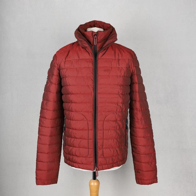 SUPERDRY Fuji Jacket Mens Medium Lightweight Puffer Padded Coat Double Zip Quilt