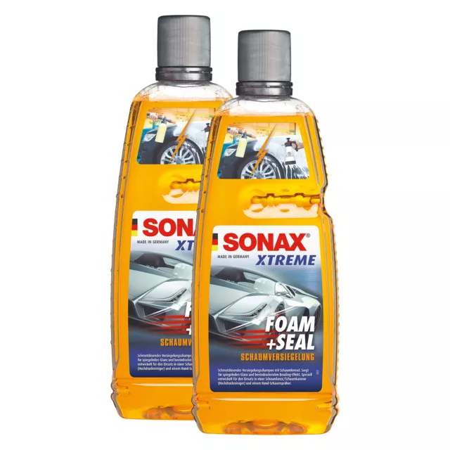 2x 1 L Sonax Xtreme Foam + Guarnizione Schaumversiegelung Shampoo Auto