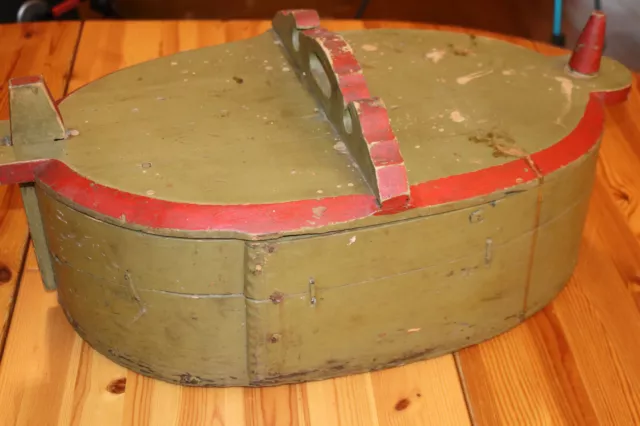 Norway Norwegian Large Old Tine Tina Box Vintage Painted Folk Art Scandinavian