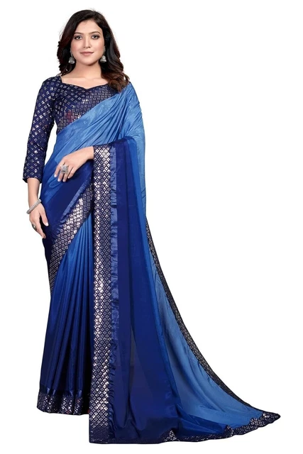 Sari di seta da donna con camicetta
