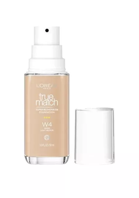 Base líquida súper mezclable L'Oreal Paris True Match W4 cálida luz med