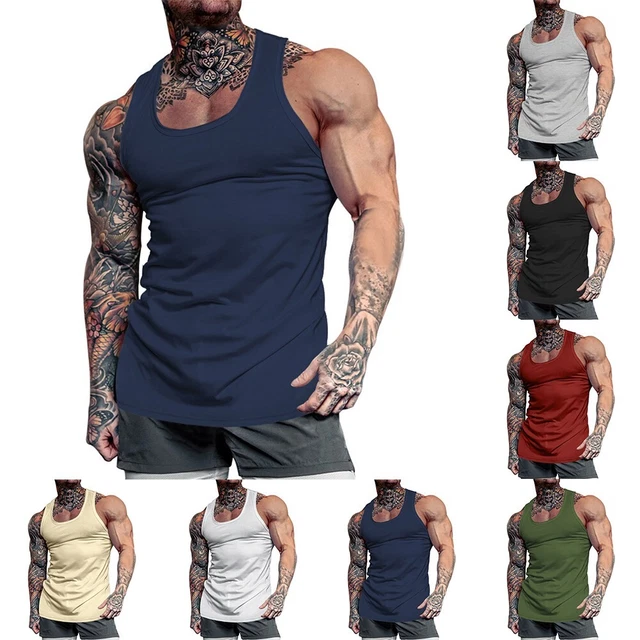 T-shirt uomo gilet stringer t-shirt camicetta senza maniche allenamento