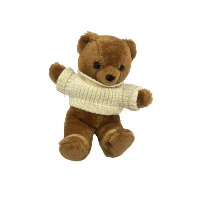 Prestige Toy Corp. Vintage 1985 Teddy Bear 12"  Sweater Stuffed Animal Plush
