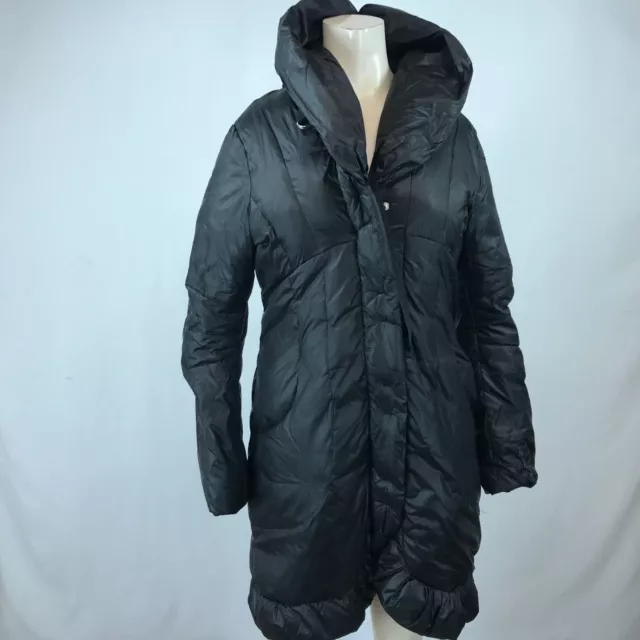 Tahari - Women's Small - Black Full Zip & Snal Hooded Quilted Down Coat