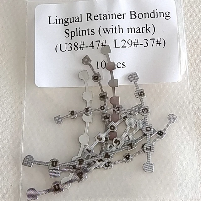 Dental Orthodontic Lingual Retainer Tooth Bonding Splits Wire Mesh Backing Mark