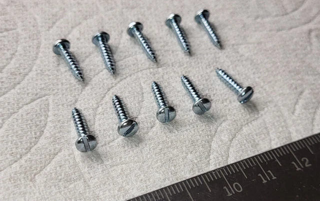 Ten (10) screws for Ferrari 246 GTS GT Door Jamb and Front trim #2 Pan Head Slot