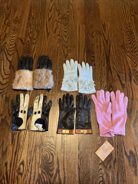 Women’s Leather Gloves Lot Of 5 Size S