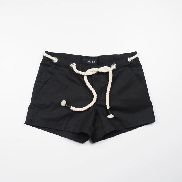 GUCCI Woman 's Black Shorts Pants Size 40 Waist 32 Inches Made In Italy