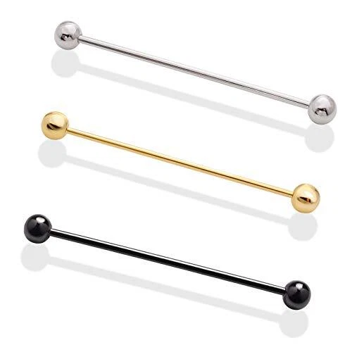 3PCS Men's Brass Ball Collar Bar Pins Shirt Tie Necktie Pins Clip Clasp Stud