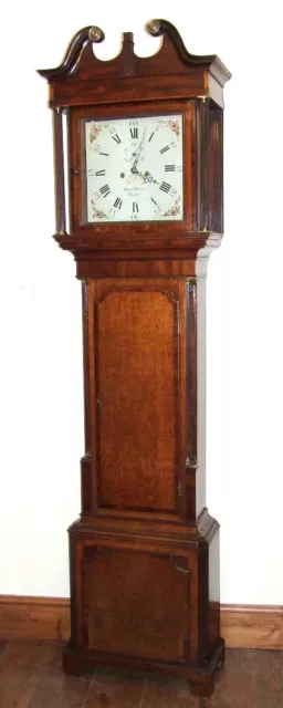 Antique Oak & Mahogany Grandfather Longcase Clock BENJAMIN PEERS CHESTER