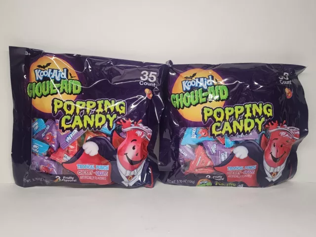 Kool-Aid Popping Candy Fruit Flavors 35 cnt 2 Pack Grape Cherry Punch 06/2025