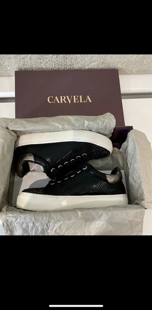 CARVELA JUDD Black Low Top Glitter Suede Trainers Uk3 Eur36