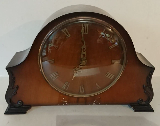 VINTAGE WOOD CASED Mantel Clock repair 18.96 PicClick