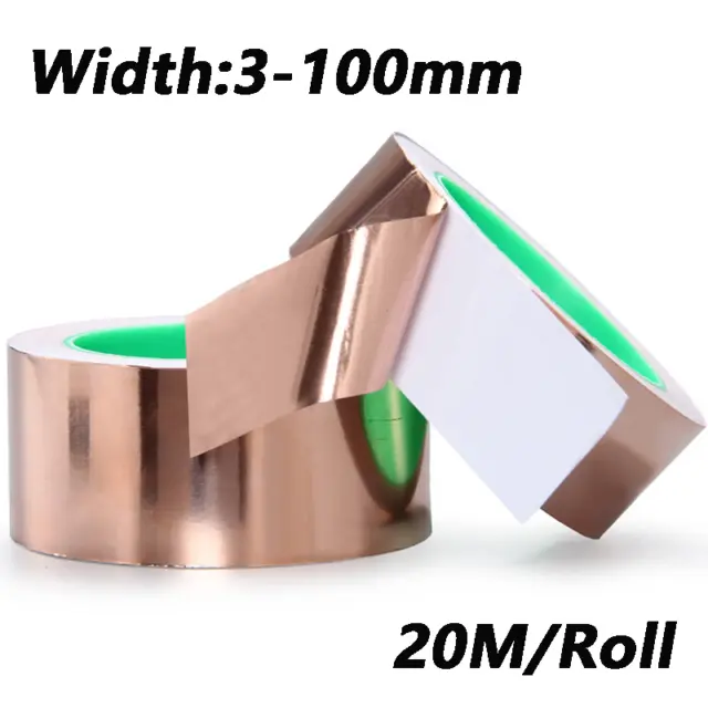 3-100mm Copper Foil Tape Conductive Heat Dissipation Tape 20M Shielding Tape