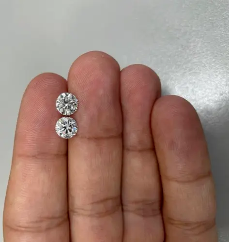 1 quiebra diamante blanco natural 5 mm 2 piezas corte redondo grado VVS1 grado D certificado GDGL Q10