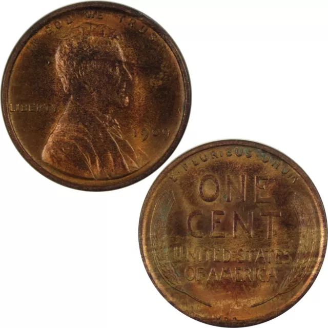 1909 VDB Lincoln Wheat Cent Uncirculated Details Penny SKU:CPC2963