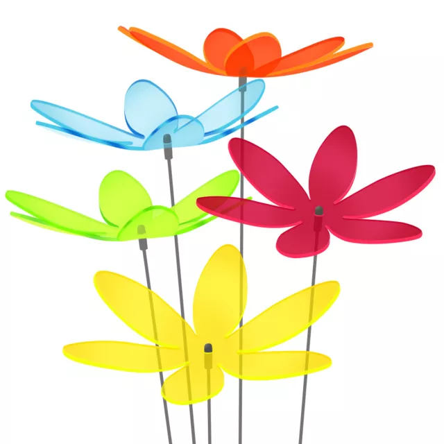 5 Stück SUNPLAY Sonnenfänger Ø20cm Suncatcher, Gartenstecker Lotusblume FARBMIX