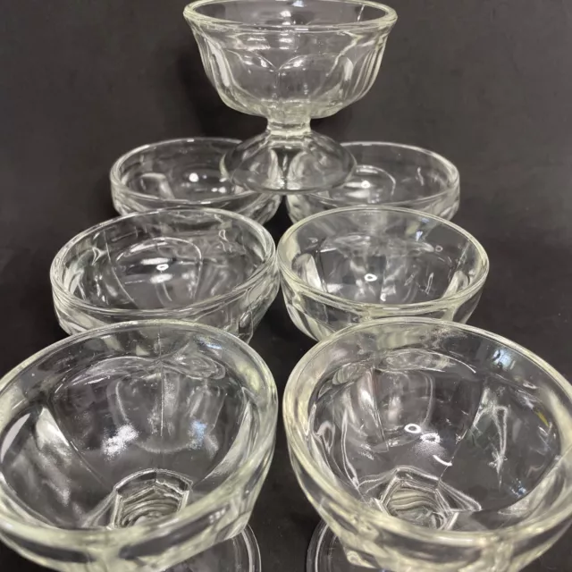 Federal Glass Footed Dessert Ice Cream Pudding Sherbet Cups Lot of 7 Vintage