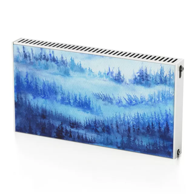 Removal Radiator Magnet Cover Screen Decorative Skin Mat Winter Forest Fog