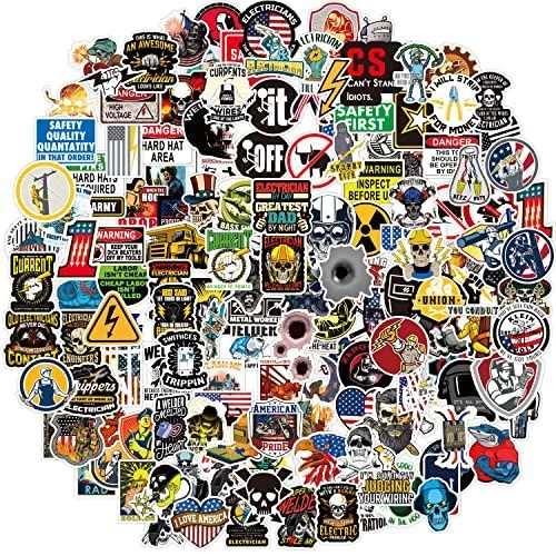150PCS Hard Hat Stickers,Funny Adults Stickers Union for...