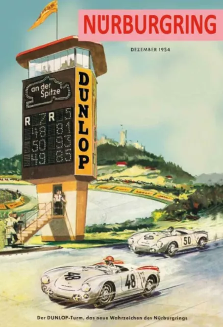 Blechschild, 20 x 30, Nürburgring, Dezember 1954, Rennwagen, Neu, OVP