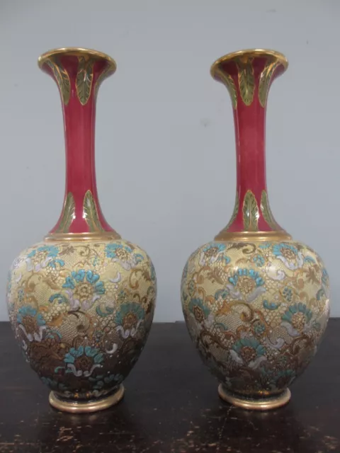 Pair of Royal Doulton Slaters Stoneware Vases 