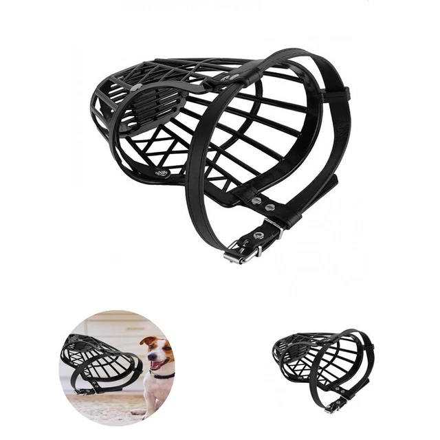 Hocico de perro hueco transpirable para mascotas bozal antiladrado protector facial ajustable