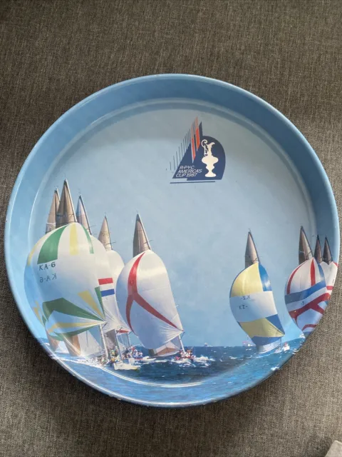 1987 Americas Cup Metal Drinks Tray