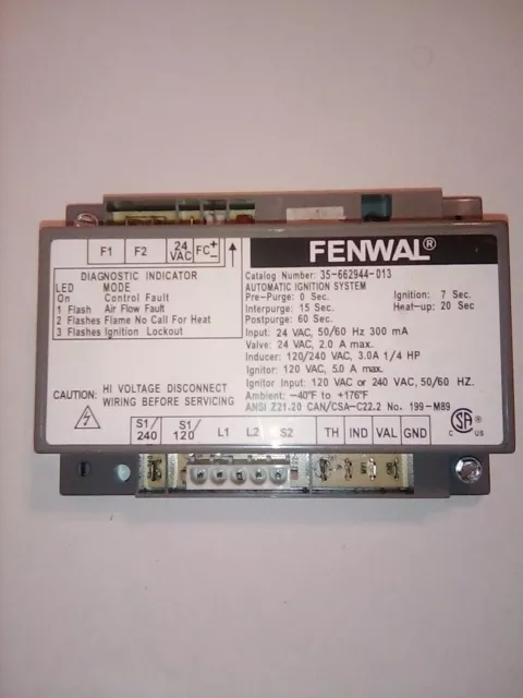 fenwal 35-662944-013 automatic ignition control for pentair mastertemp 400 heate