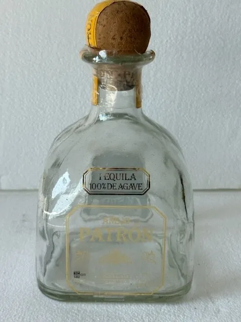 1 Empty Patron Enejo Tequila Bottle W/Cork 750 Ml Unique