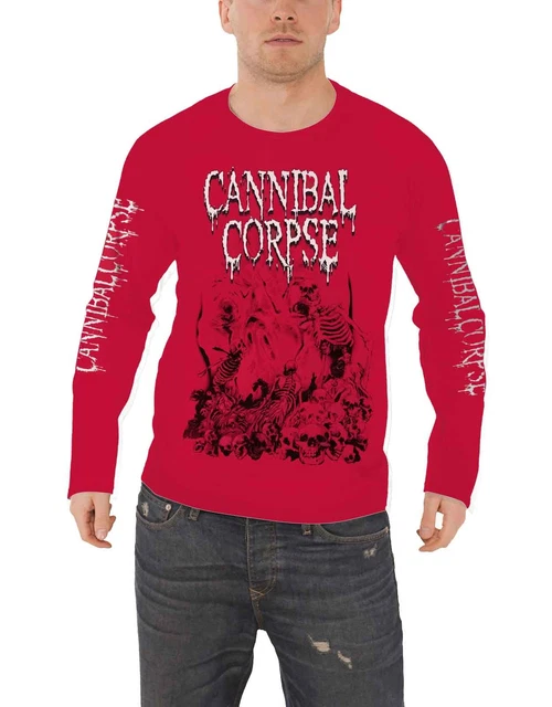 Cannibal Corpse T Shirt Butchered At Birth new Official Mens Red Long Sleeve