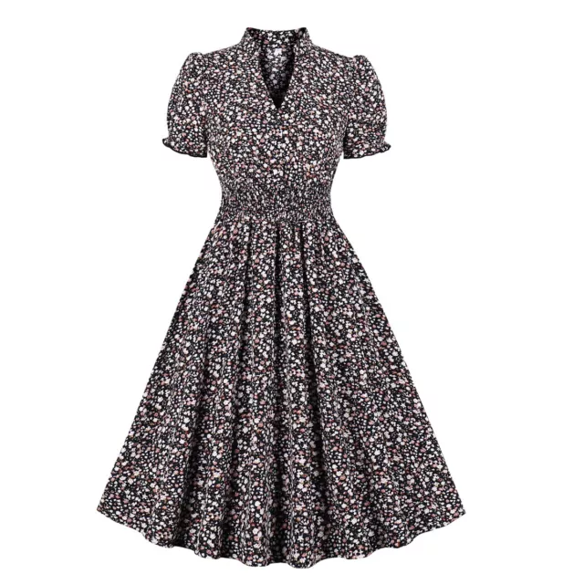 Women's 1940s 50s Floral Party Swing Dress Vintage Party Rockabilly Prom Dresses