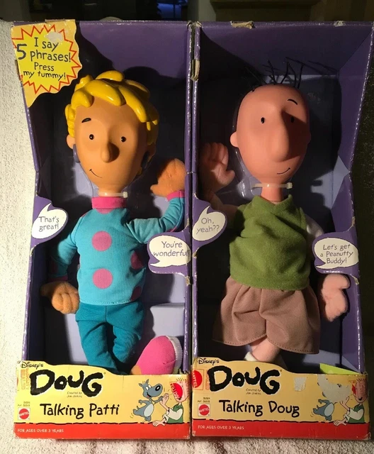 DISNEY’S NICKELODEON TALKING DOUG AND PATTI BOXED TOYS, MATTEL 1990s