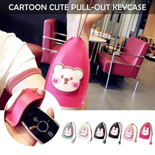 1* PU pelle pu creativa estraibile carina custodia auto grande capacità portachiavi Natale Q0Z3