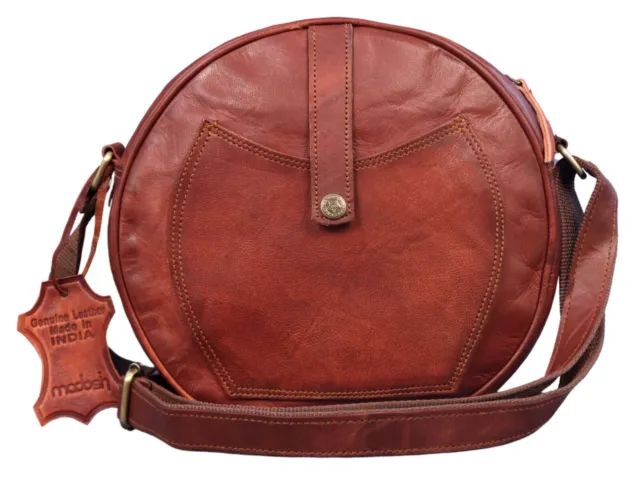 Genuine Leather Crossbody Bag Women's Shoulder Semi-Circular Daily Purse Handbag