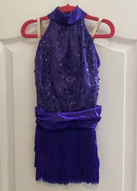 Purple Weissman  one piece Jazz /Hip hop/Acro dance costume Small Child EUC