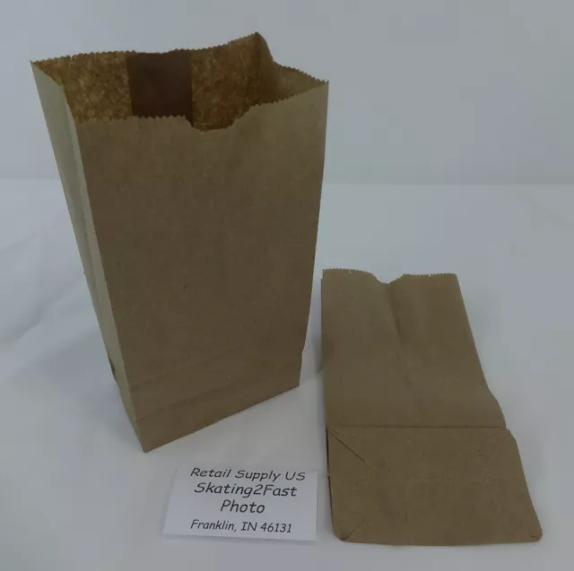 Qty 200 #2 Paper Brown Kraft Natural Snack Grocery Merchandise Retail Bags