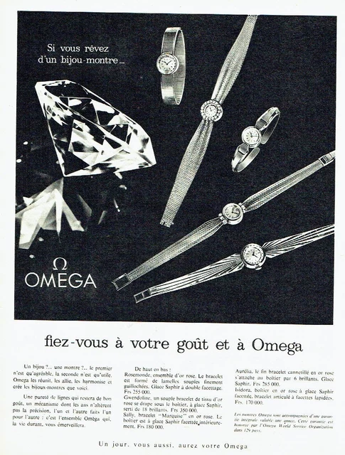 Publicité Advertising  1959   les montres bijou Omega