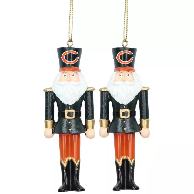 NFL Chicago Bears Adorno Navidad Cascanueces Set Colgante Ornamento Cascanueces