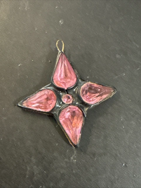 Boucles D'oreilles Pendantes - Métal & Résine, Doré & Rose