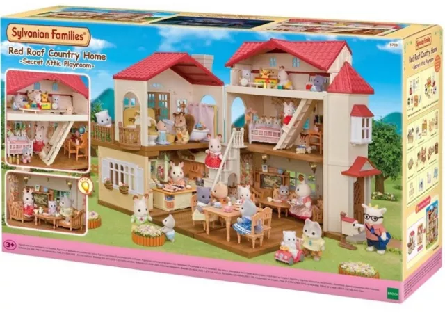 Sylvanian Families - Red Roof Country Home with Secret Attic Playroom