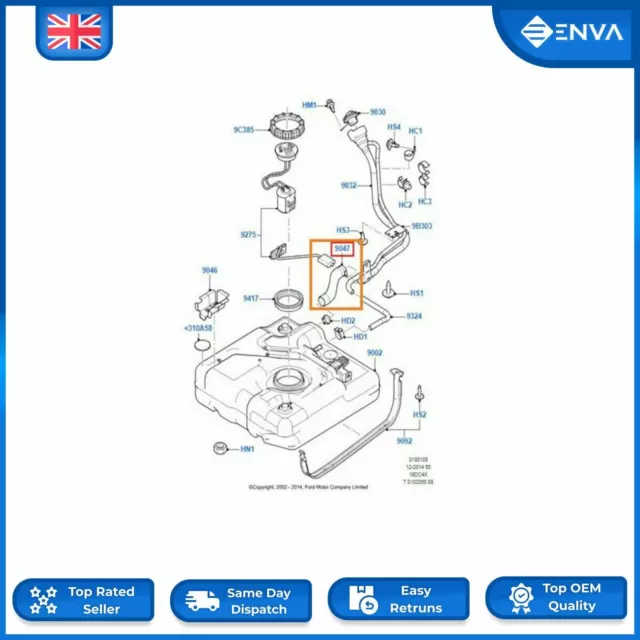 Fuel Filler Pipe Hose for Ford Transit Tourneo Connect 1.8 TDCi 02-13 5223242 2