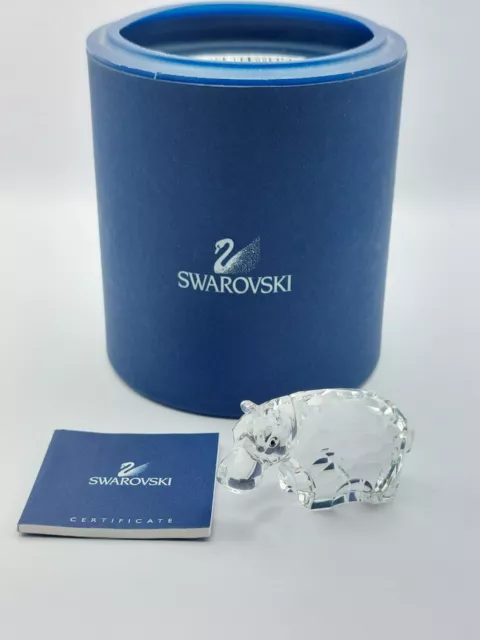 Swarovski Crystal Hippo 622940 With Box And Certificate Rare Retired